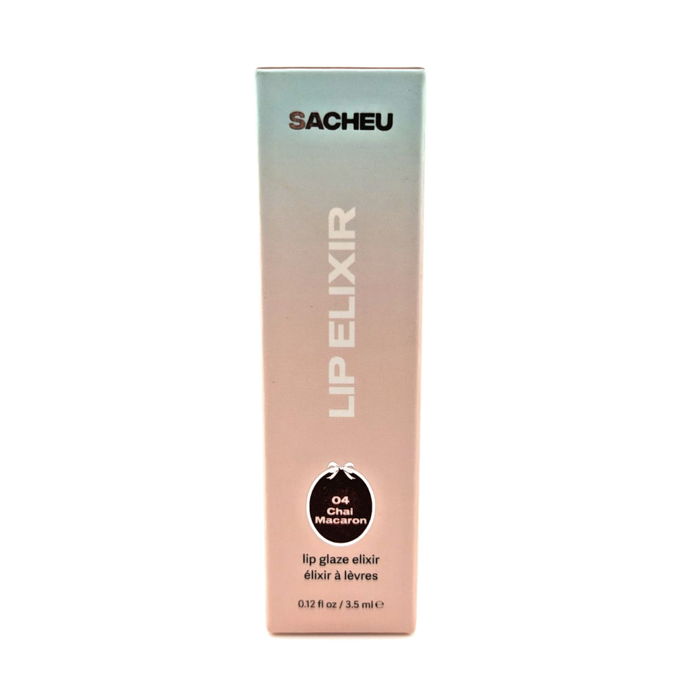 SACHEU Lip Elixir 04 CHAI MACAROON Full Size Nude Lip Gloss New Boxed